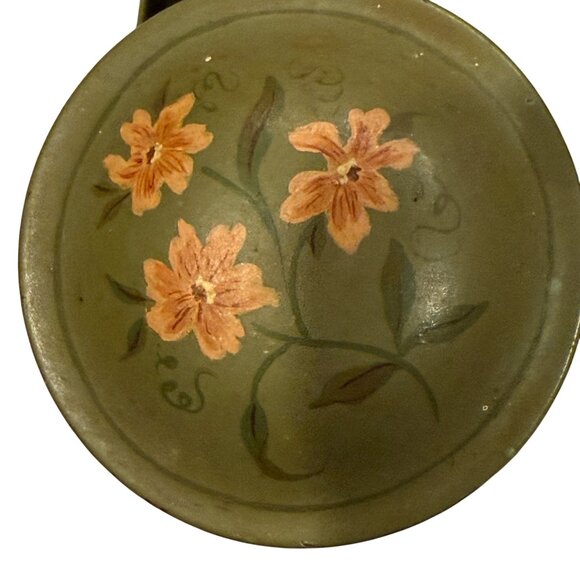 Vintage Primitive Toleware Metal Spice Canister Caddy Set Painted Floral Design - Picture 12 of 12